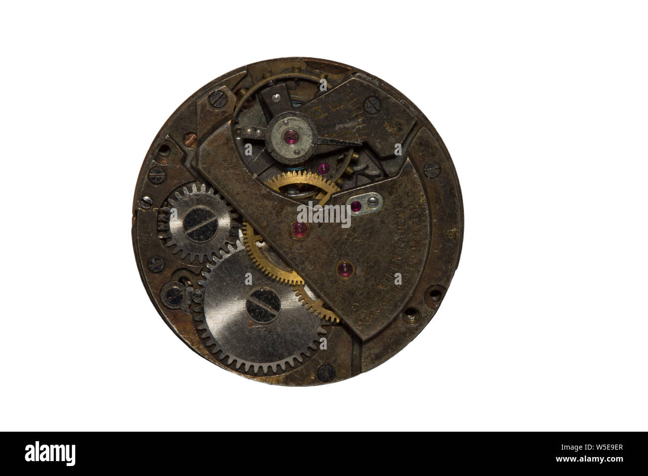 brass watch gears Stock Photo