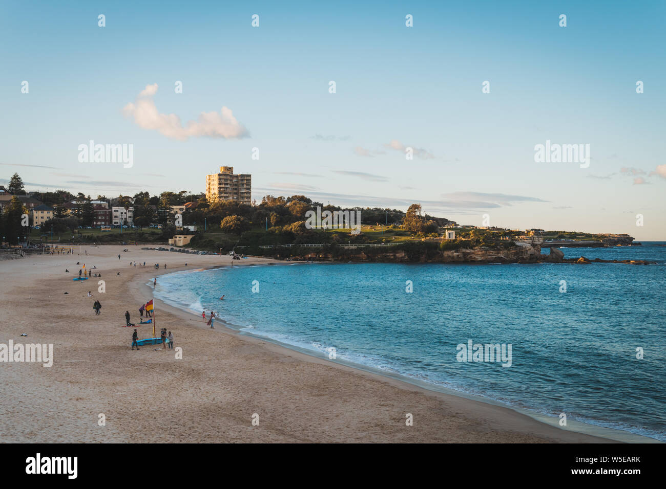 Coogee, New South Wales - JUNE 15th, 2018: Late afternoon sun on Coogee Beach headland. Stock Photo
