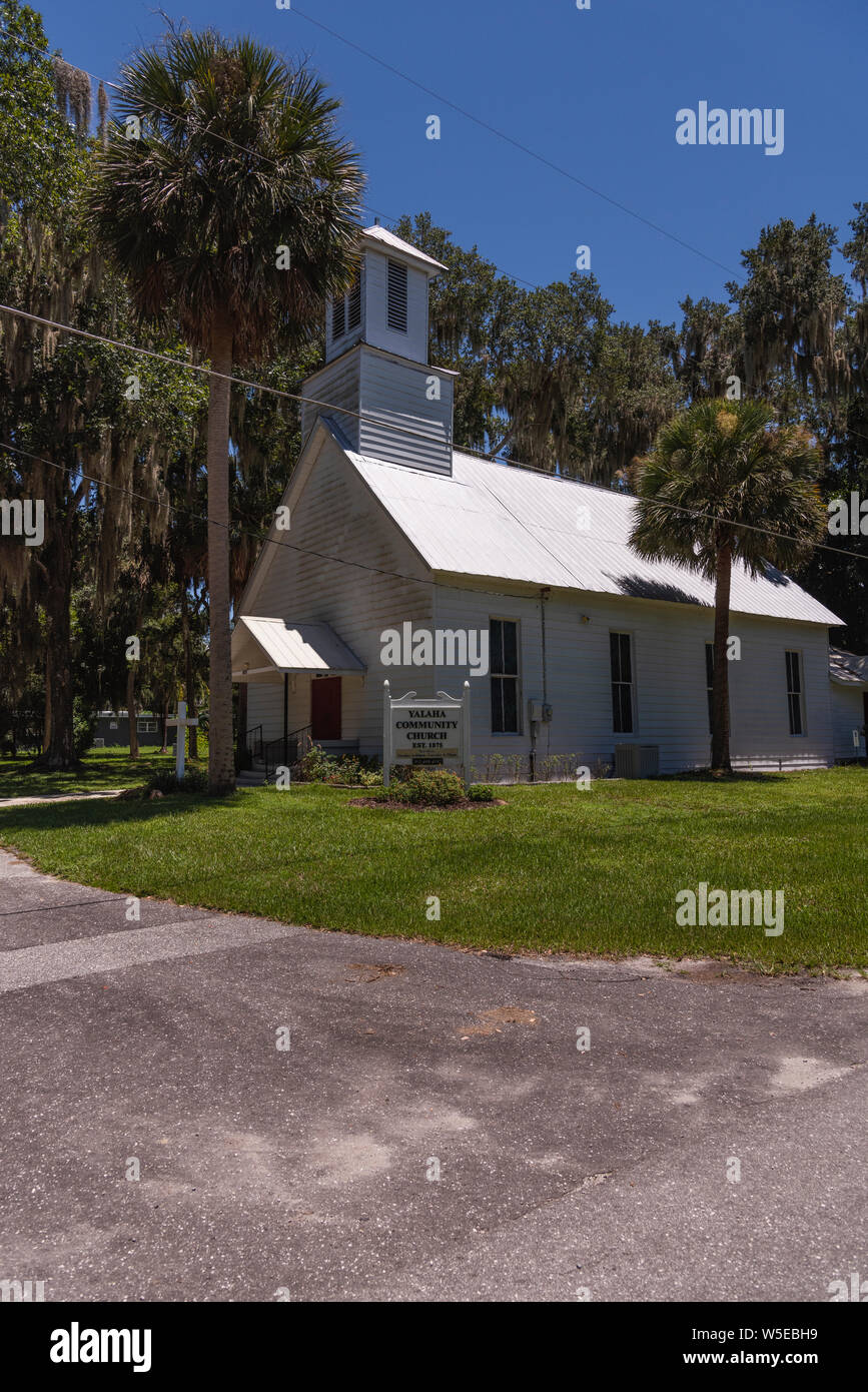 Yalaha Old Community Church EST.1875 Lake County, Florida USA Stock