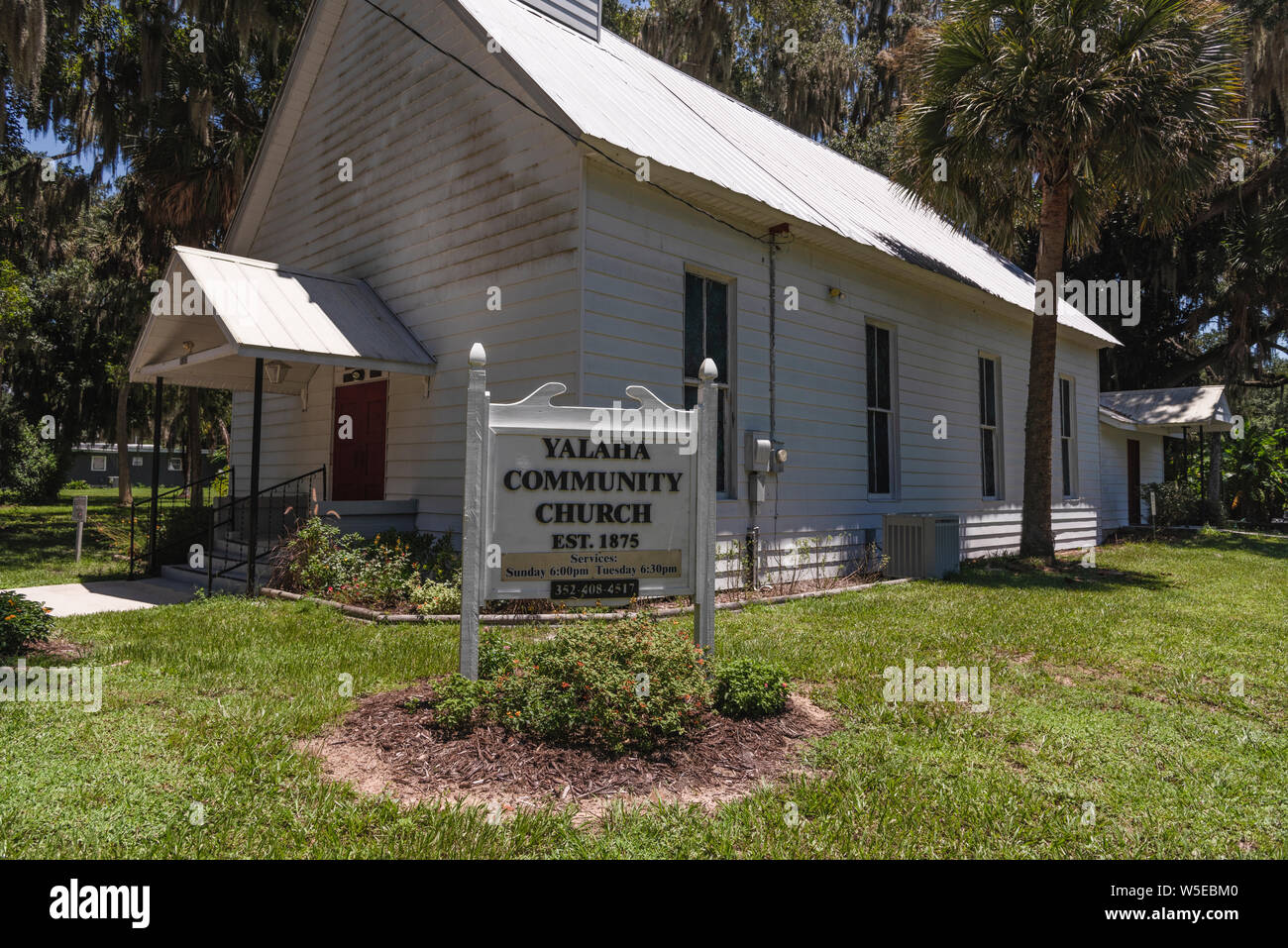 Yalaha Old Community Church EST.1875 Lake County, Florida USA Stock
