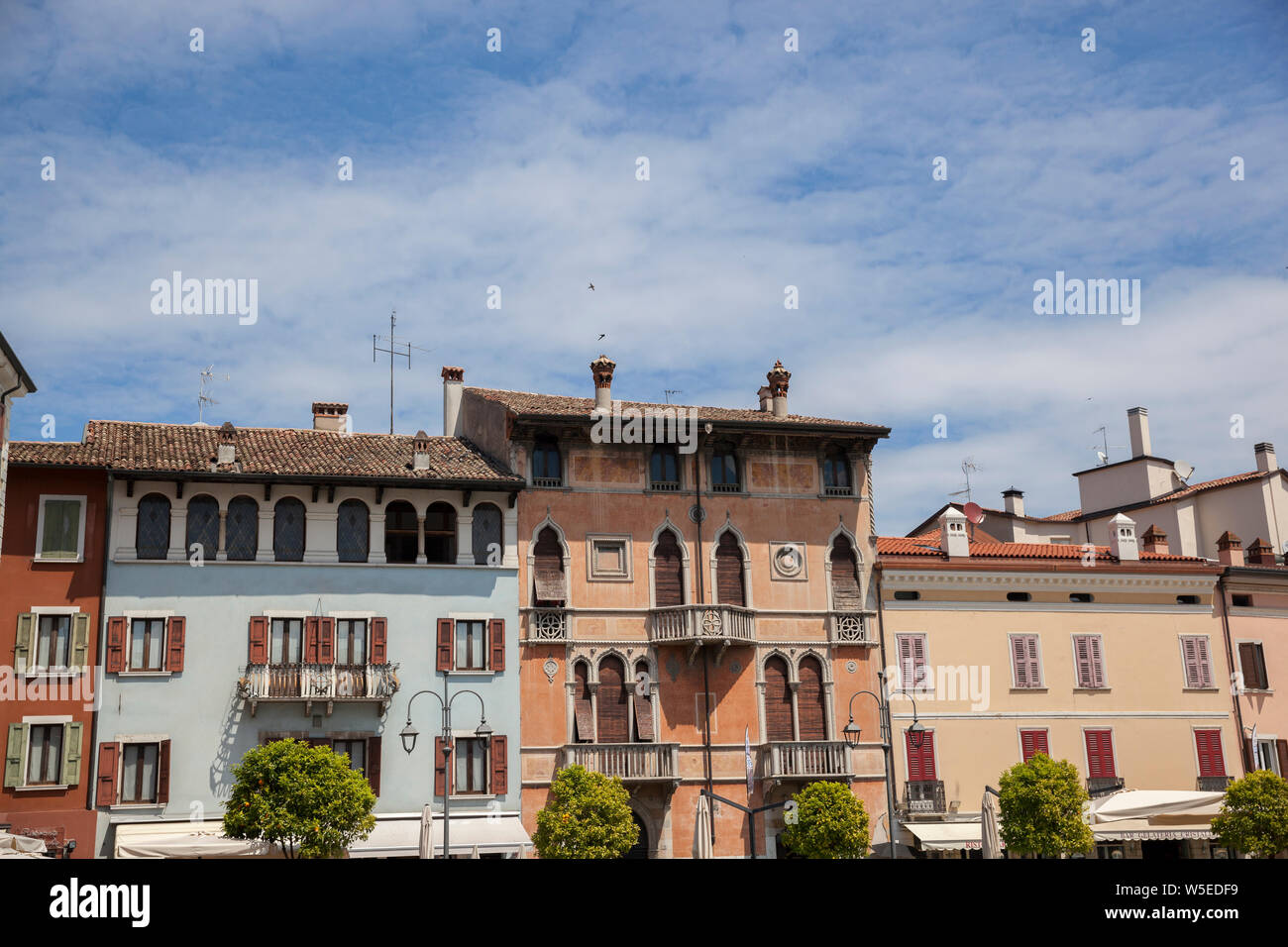 The harbour in Desenzano on a hot Summers day. Stock Photo