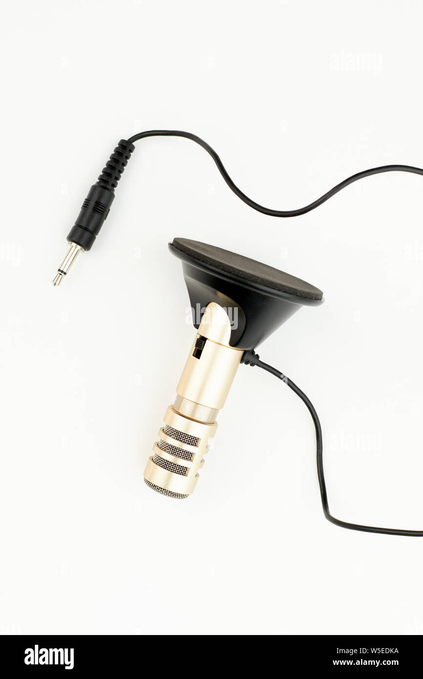 Mini microphone with jack plug and cable Stock Photo Alamy