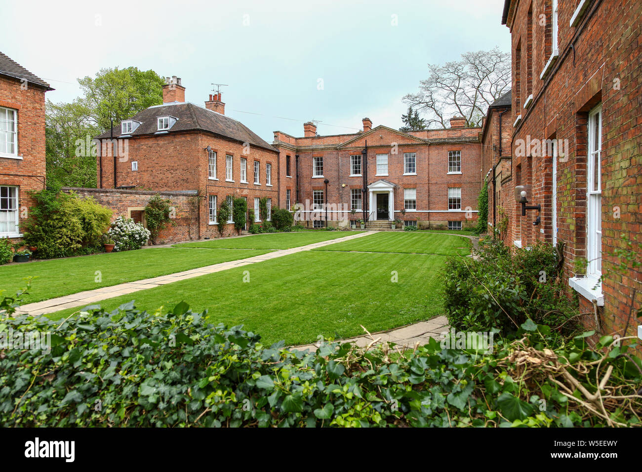 The Vicar's Court and The Residence, where the Dean lives, at the Cathedral Church of Southwell Minster, Southwell, Nottinghamshire, England, UK Stock Photo