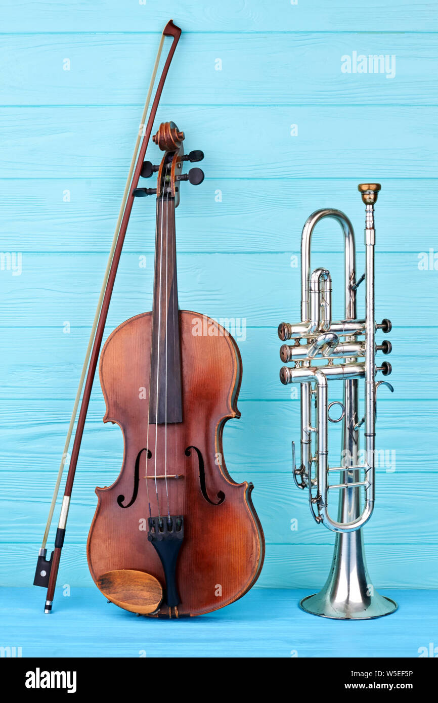 Musical instruments of orchestra Stock Photo Alamy