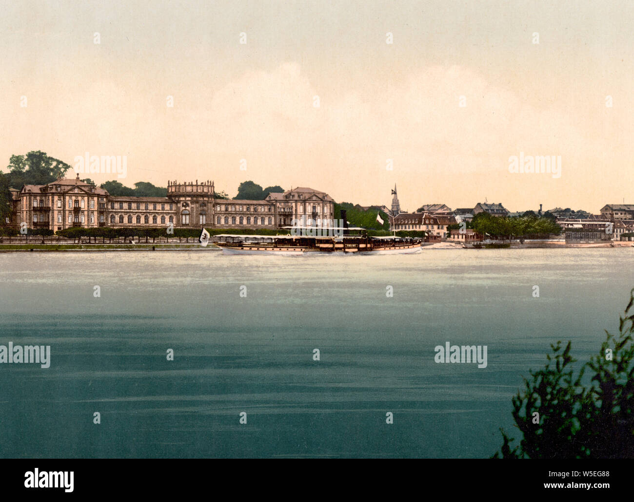 Grand Duke's Castle, Biebrich, the Rhine, Germany, circa 1900 Stock Photo