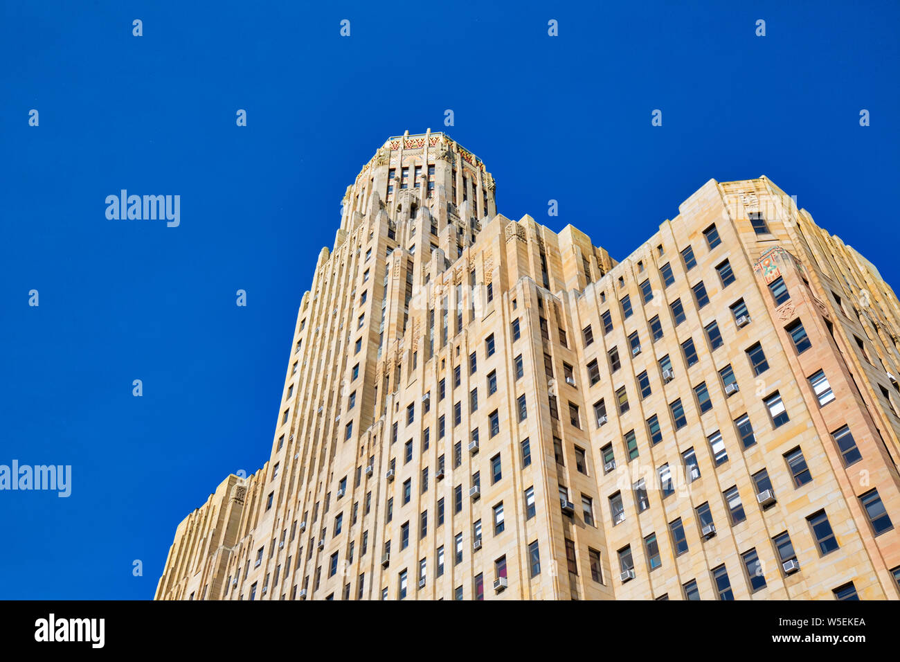 Buffalo, USA-20 July, 2019: Buffalo City Hall, The 378-foot-tall building is the seat for municipal government, one of the largest and tallest municip Stock Photo