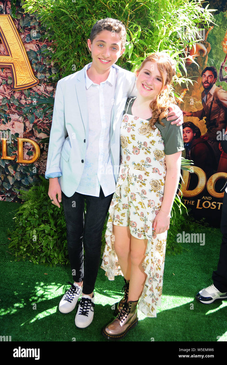 Los Angeles, California, USA 28th July 2019 Actor Ryan Alessi and actress  Reece Caddell attend Paramount Pictures, Paramount Players and Nickelodeon  Movies Present the World Premiere of 'Dora And The Lost City