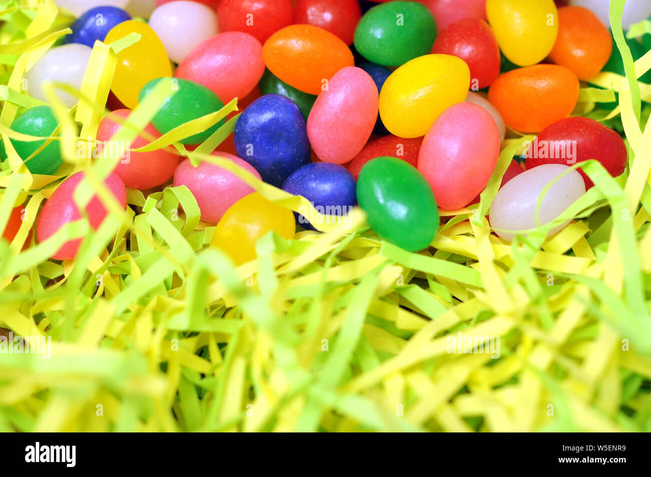 egg candy on nest for background uses Stock Photo Alamy