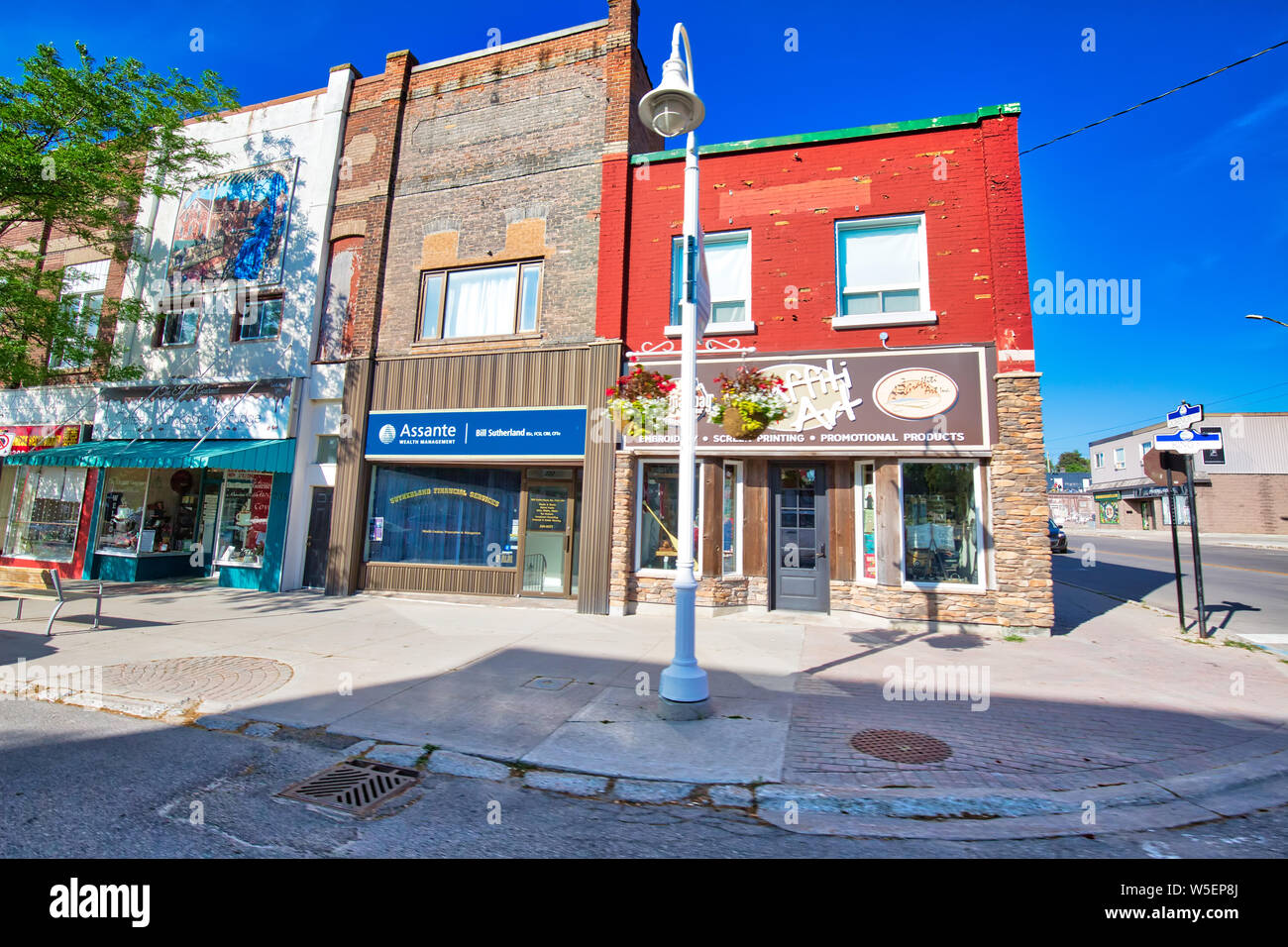Midland, Canada-15 July, 2019: Downtown in in Midland town located on Georgian Bay in Simcoe County, Ontario, Canada Stock Photo