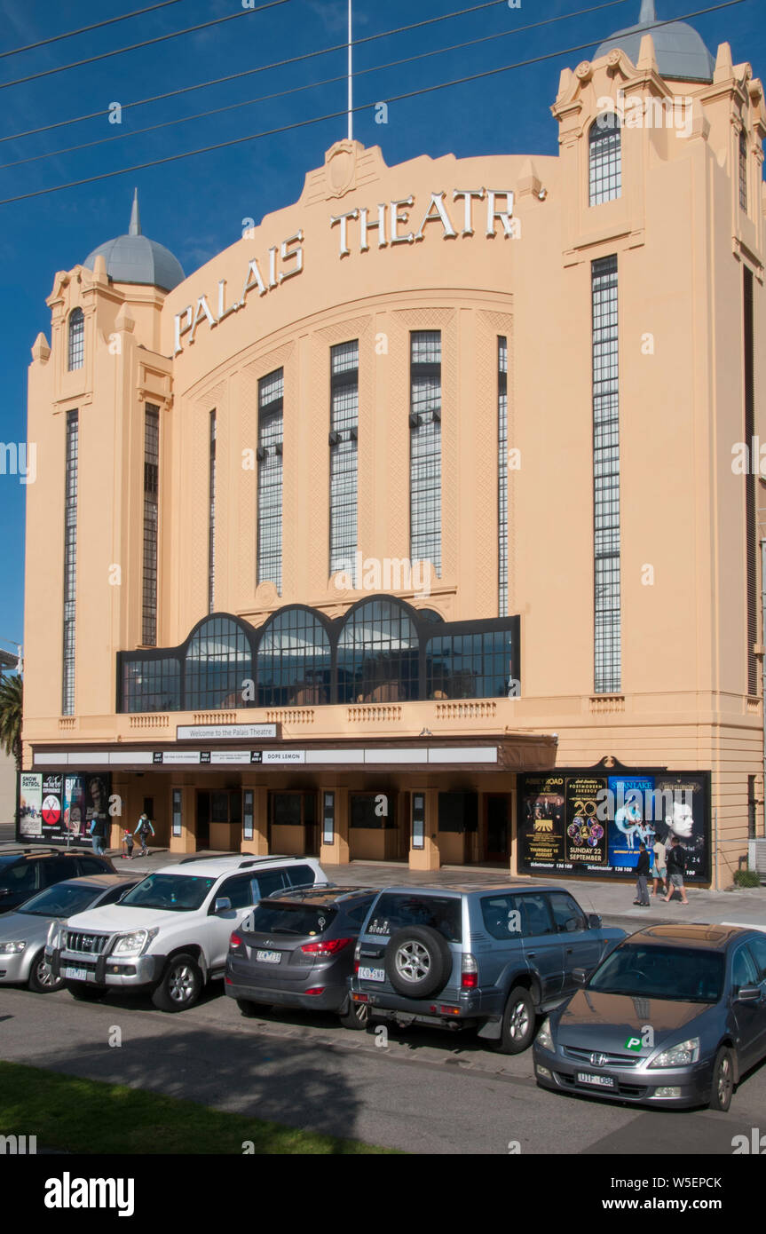 The 1920s Palais Theatre, St Kilda, Melbourne, an iconic live music venue, newly renovated as at July 2019 Stock Photo