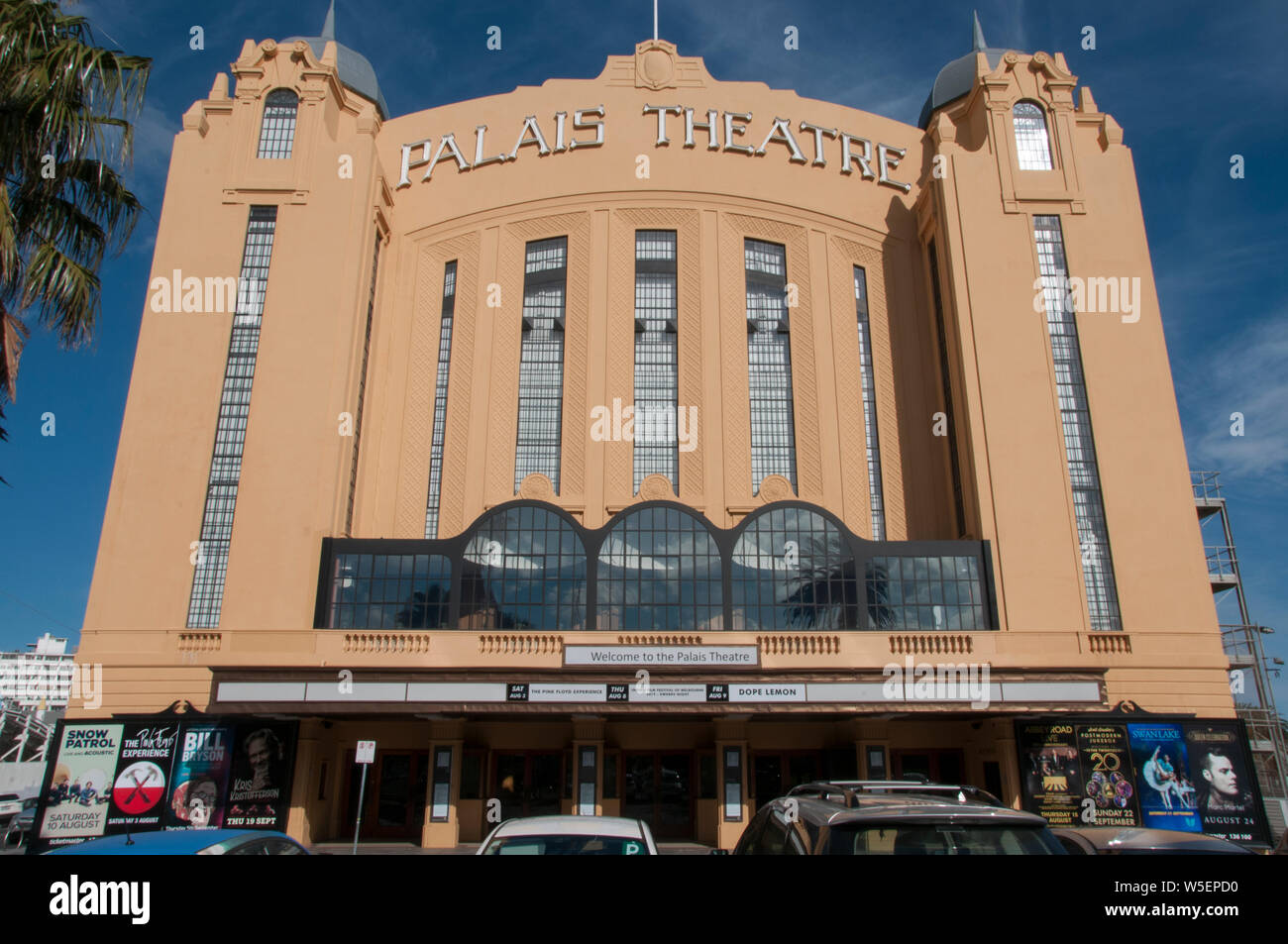 The 1920s Palais Theatre, St Kilda, Melbourne, an iconic live music venue, newly renovated as at July 2019 Stock Photo