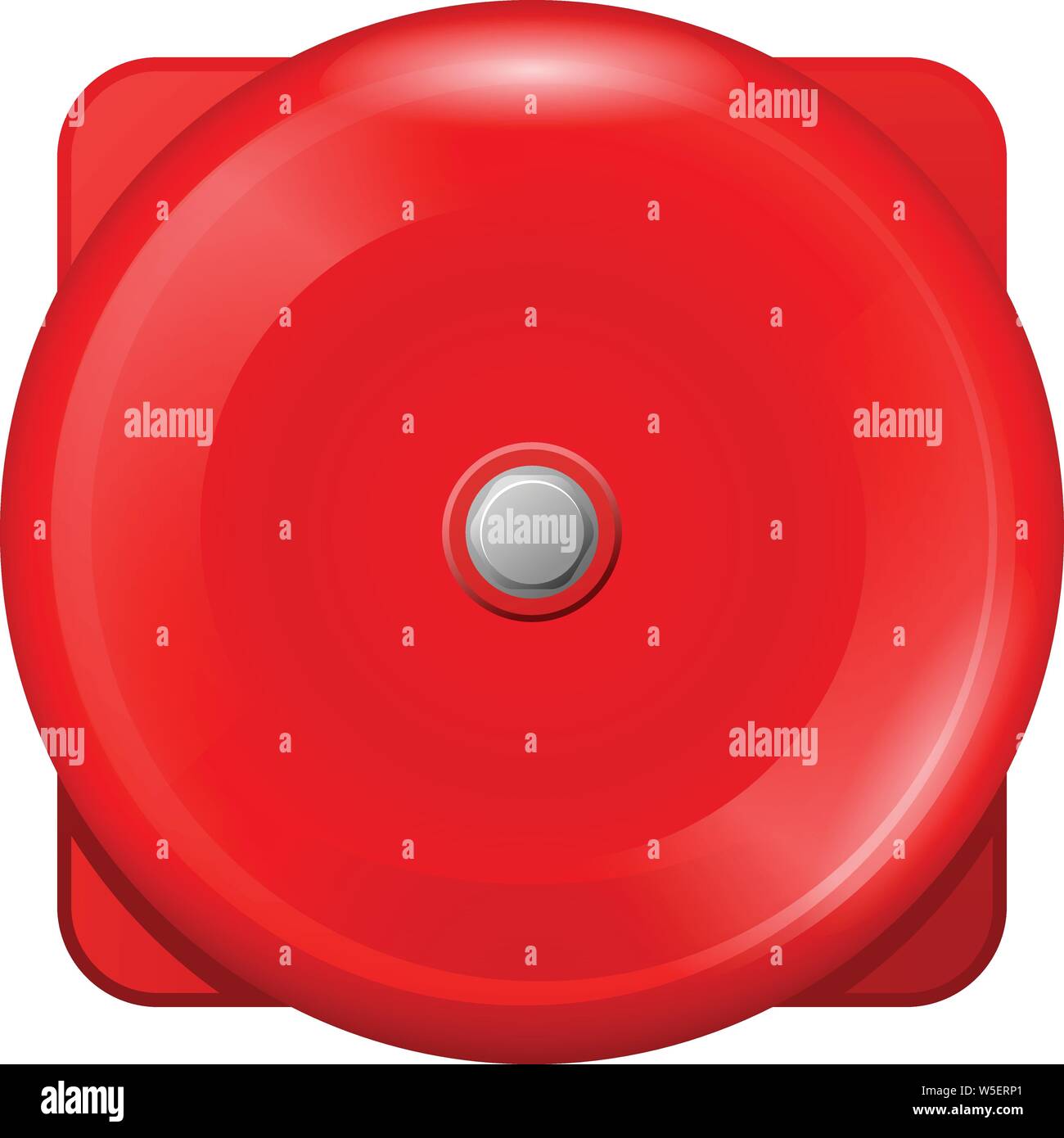 Vintage red wall ball of fire alarm - retro siren of emergency evacuation Stock Vector