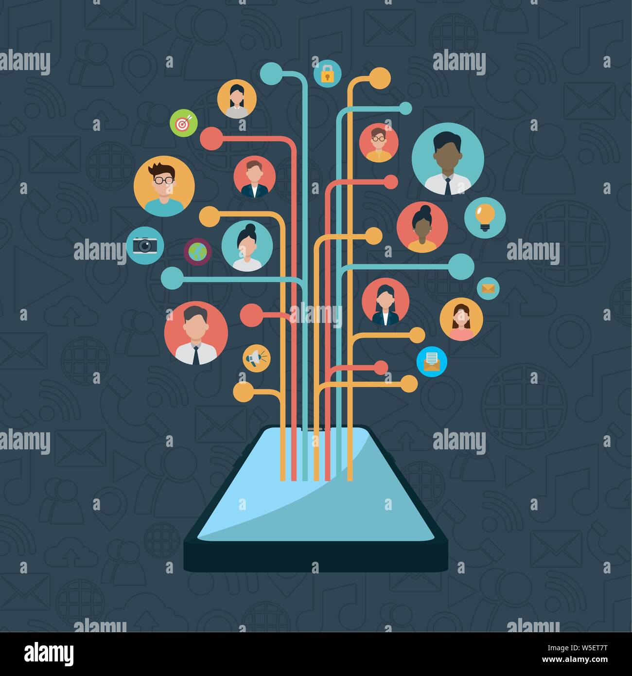 social network media flat design Stock Vector Image & Art - Alamy