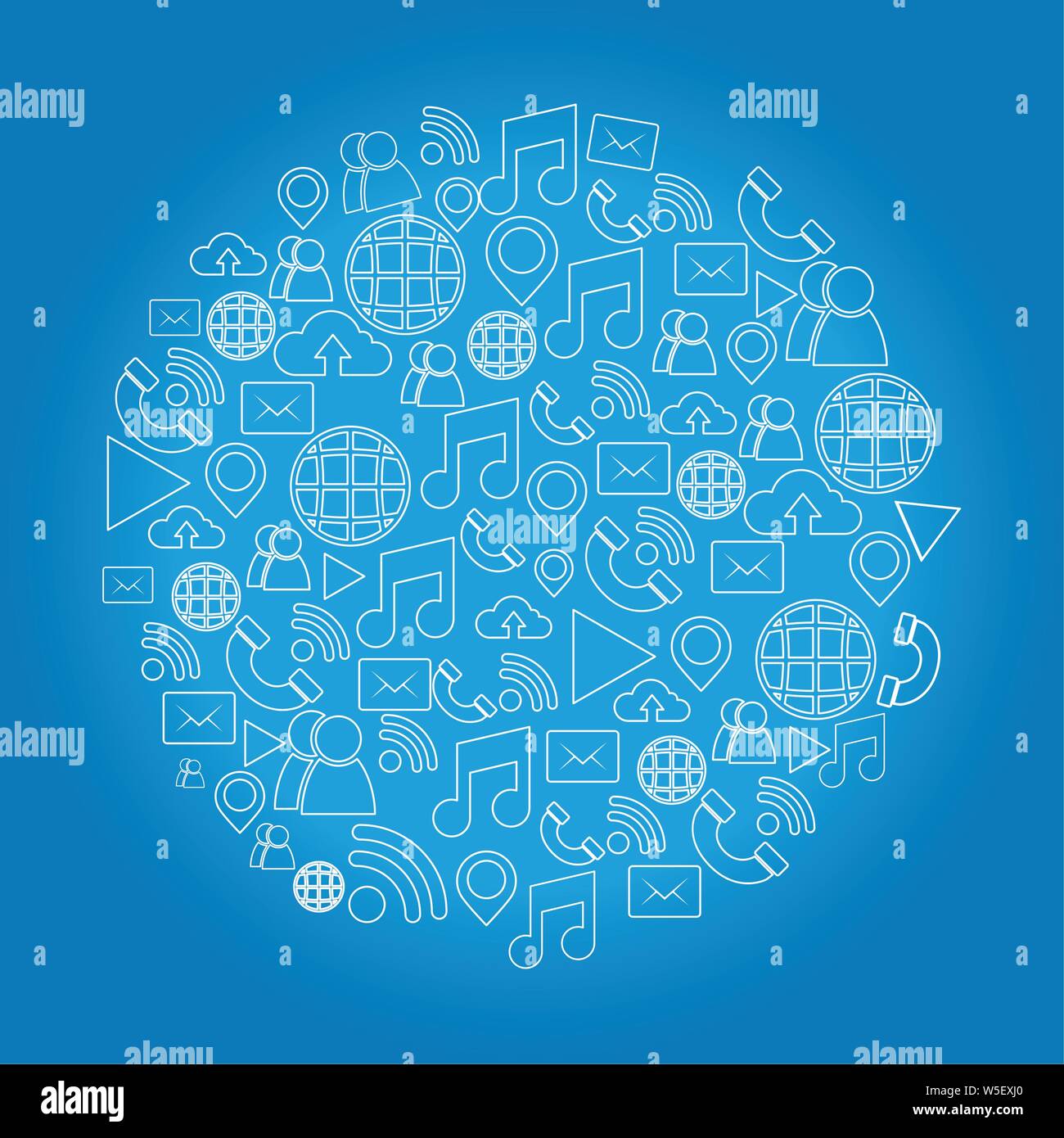social network media flat design Stock Vector Image & Art - Alamy