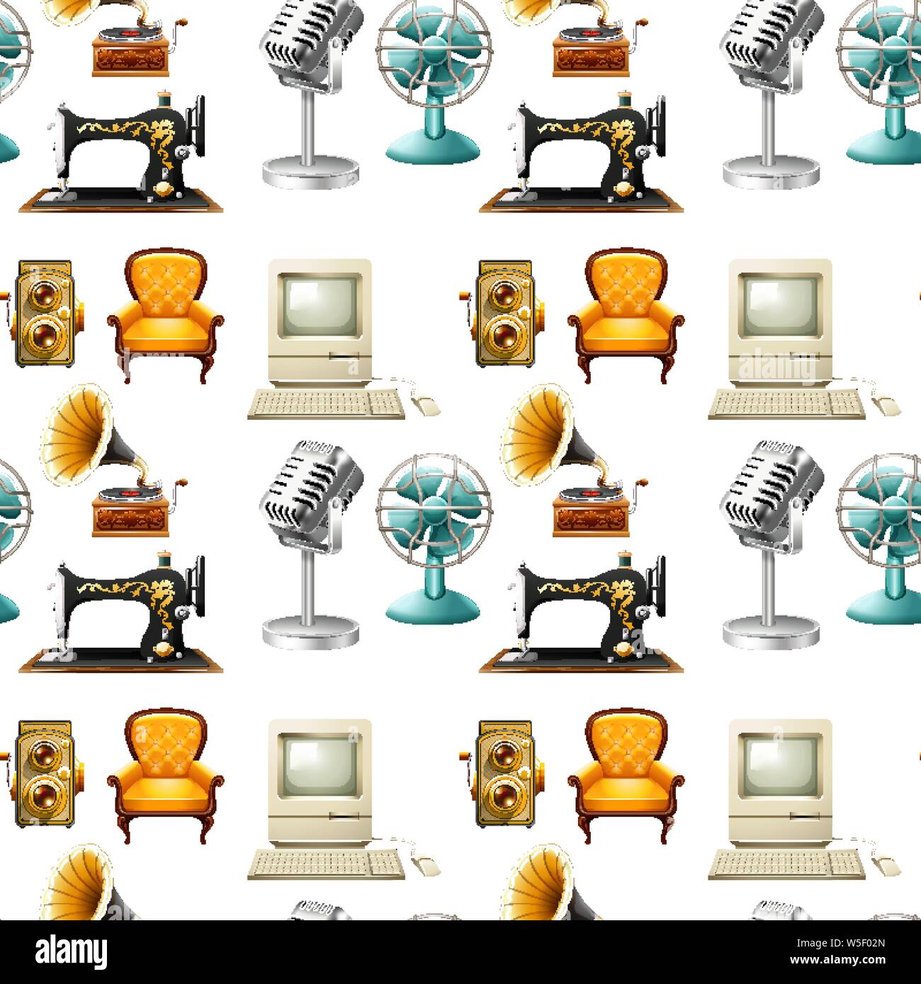 Seamless design pattern isolated on white illustration Stock Vector ...