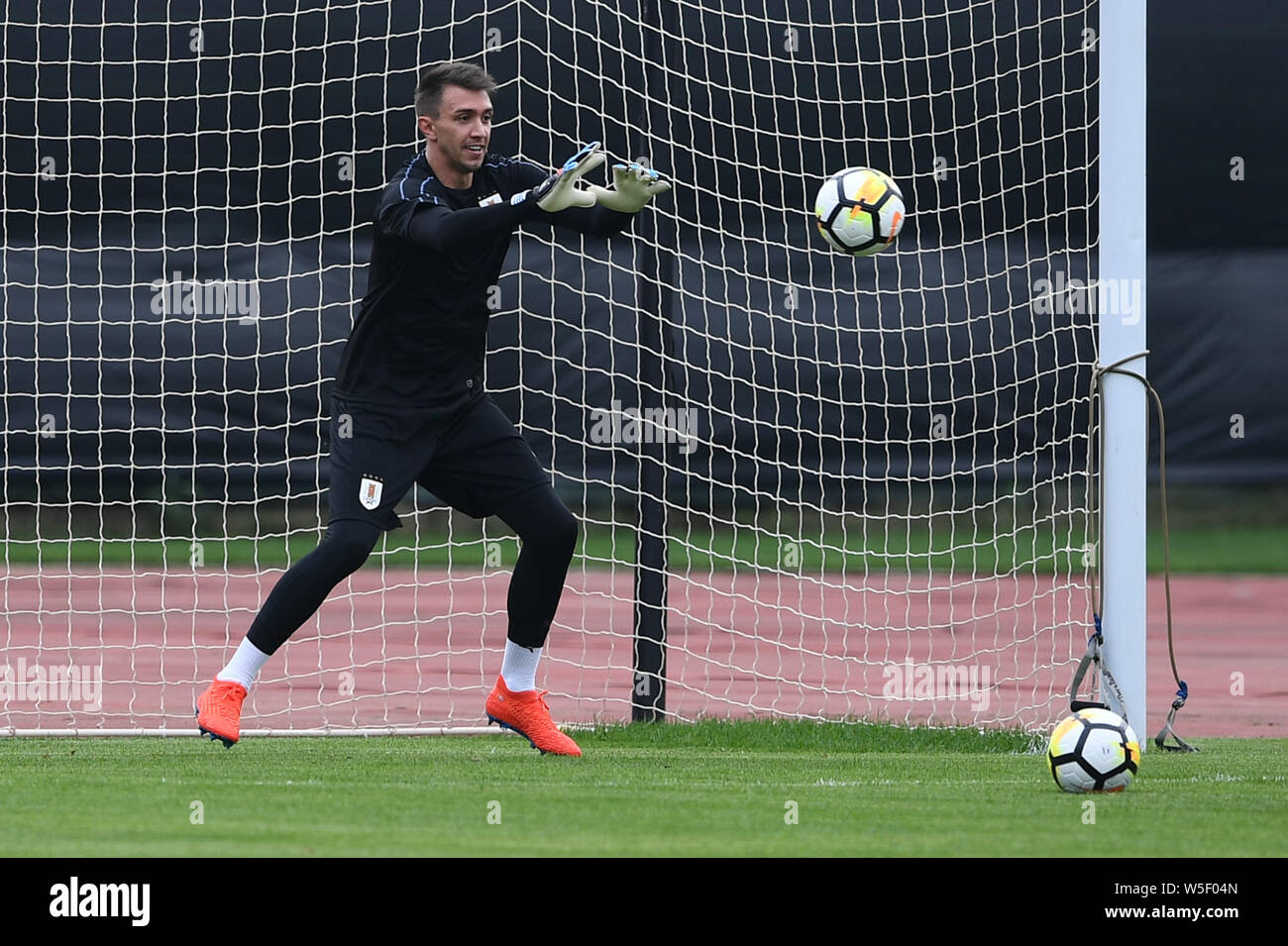 Fernando Muslera of Uruguay national football team takes part in a training session for 2019 Gree China Cup International Football Championship in Nan Stock Photo