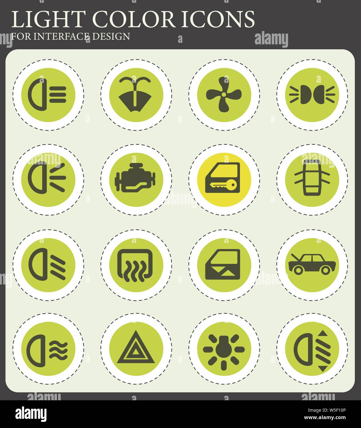 Car interface web icons for user interface design Stock Vector Image ...