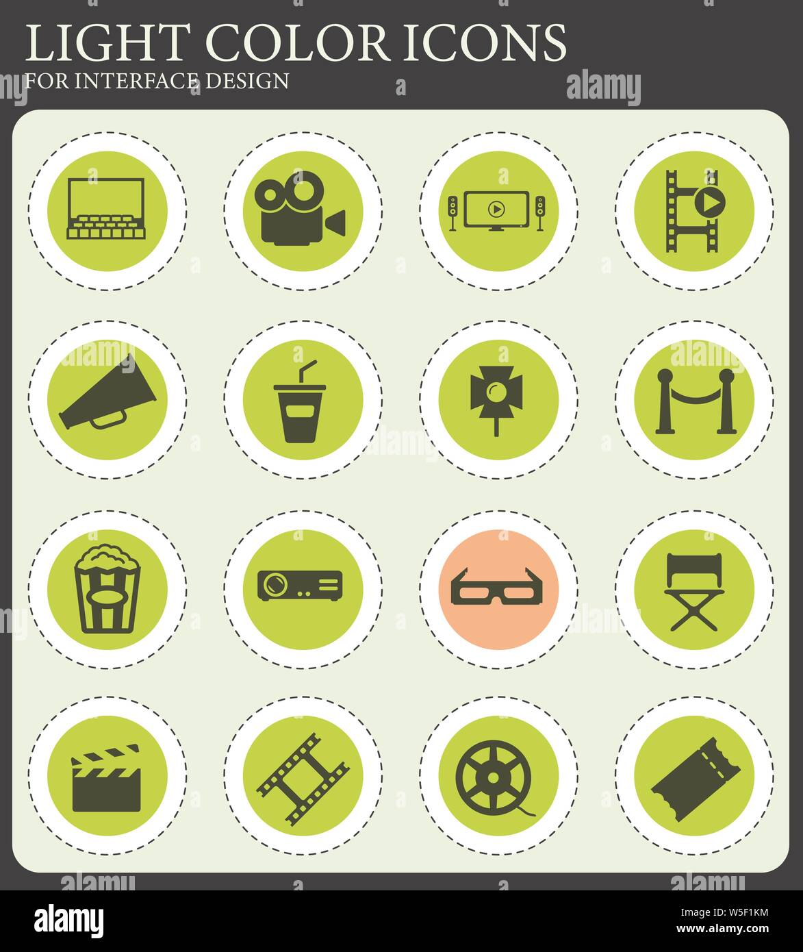 Cinema simply web icons for user interface design Stock Vector Image ...