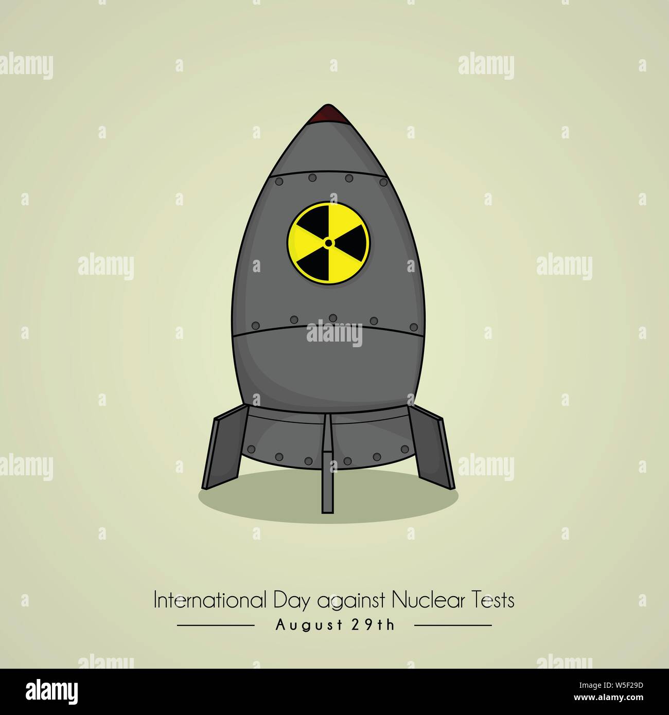 Internaional day against nuclear test Stock Vector