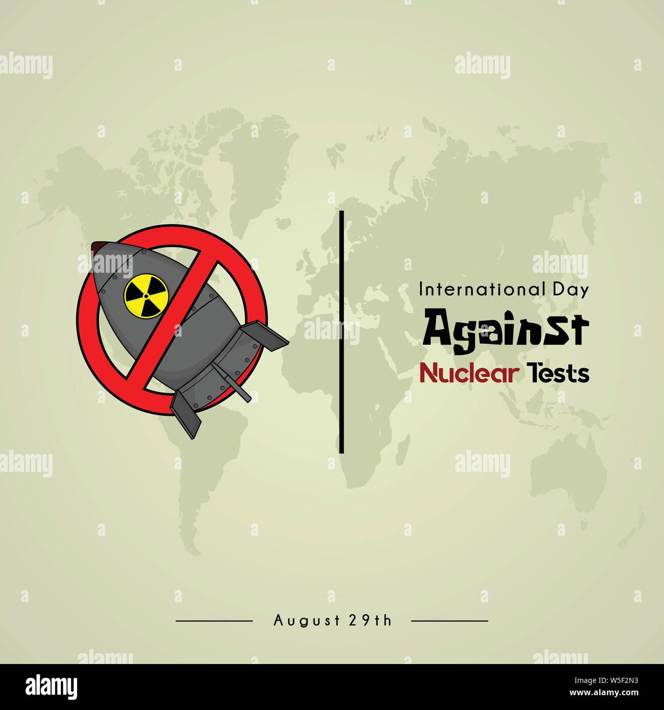 Internaional day against nuclear test Stock Vector