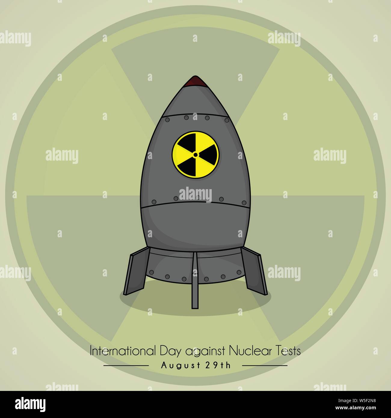 Internaional day against nuclear test Stock Vector