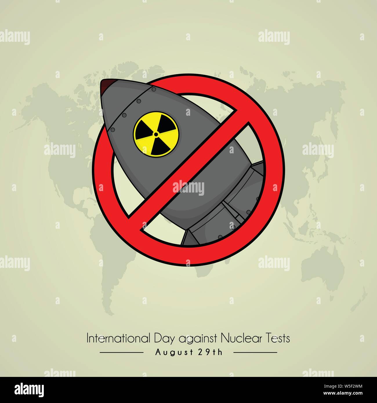 Internaional day against nuclear test Stock Vector