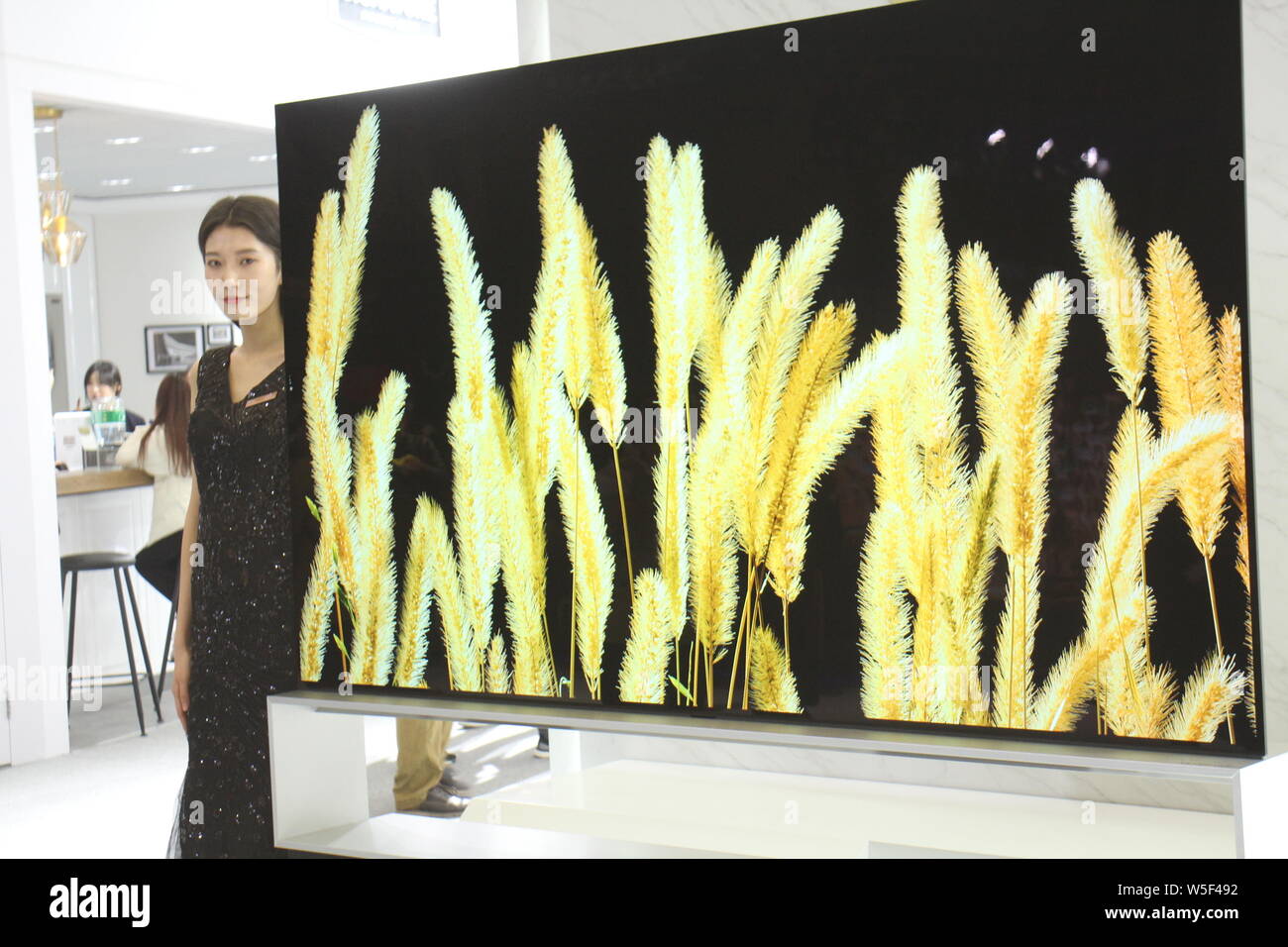 LG's 88-inch 8K Z9 OLED TV is on display during the Appliance ...