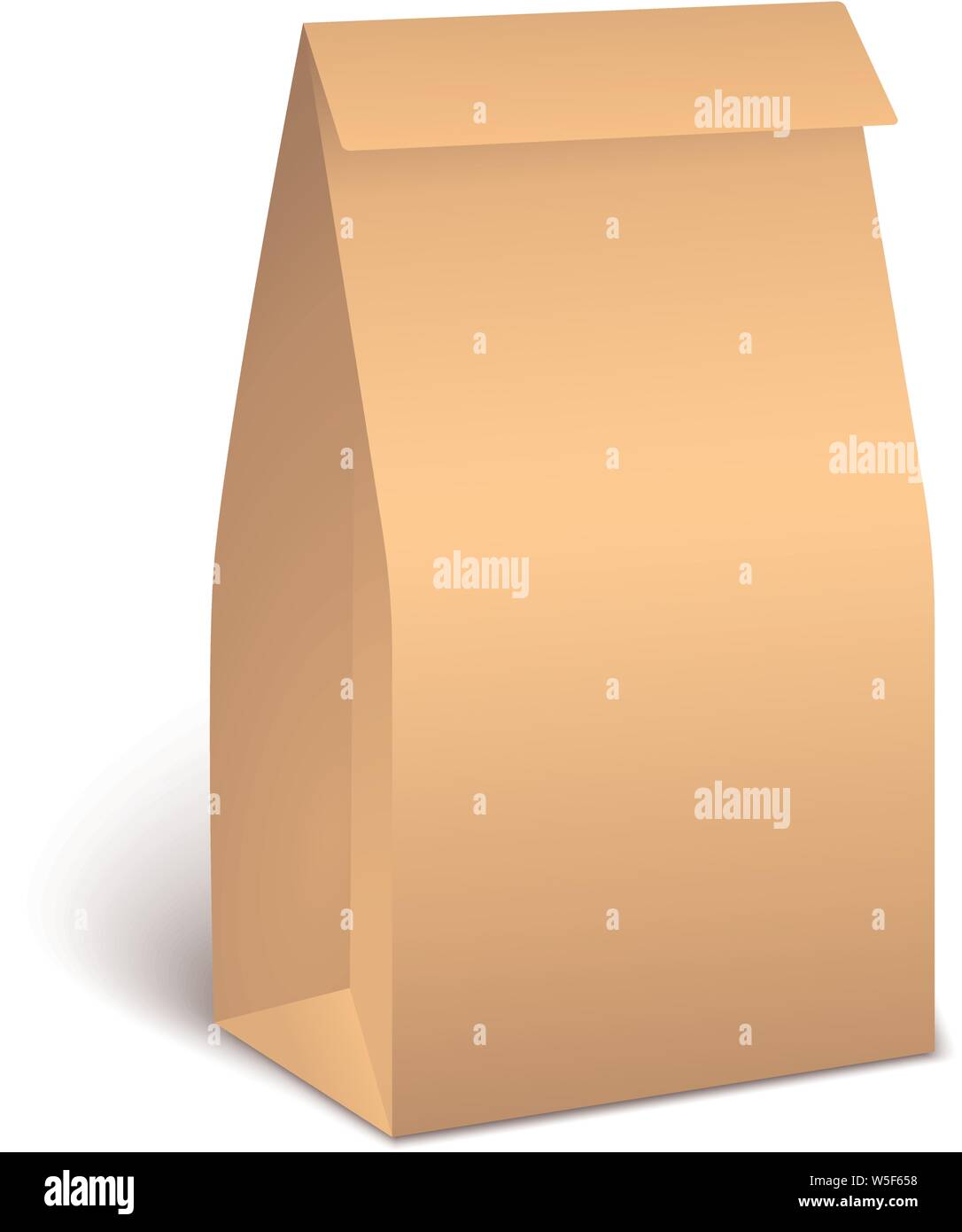 Brown paper bags for food packaging. Packaging For Food, Isolated on