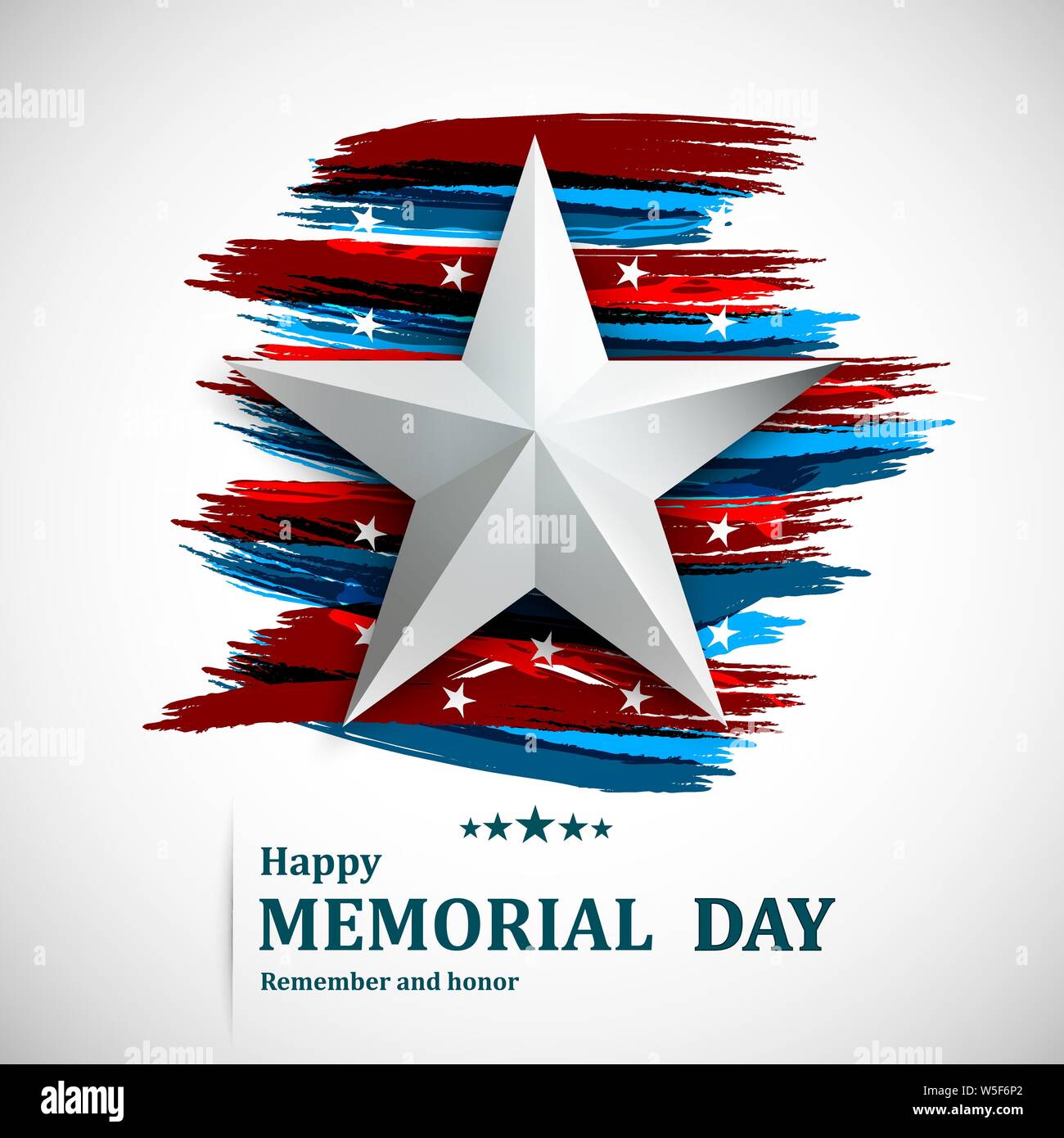 Memorial Day with star on national flag background Stock Vector Image ...