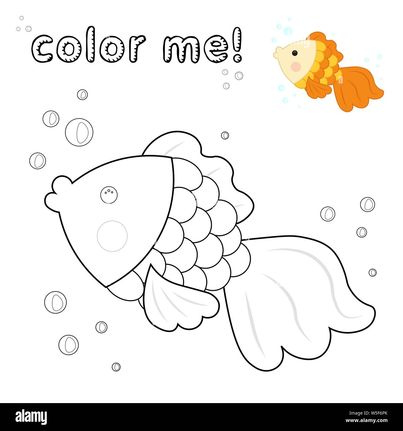 Download Outline Fish Coloring Black And White Fish Cartoon Character Vector Illustration On White Background Sea Animals Coloring Book A Game For Children Stock Vector Image Art Alamy