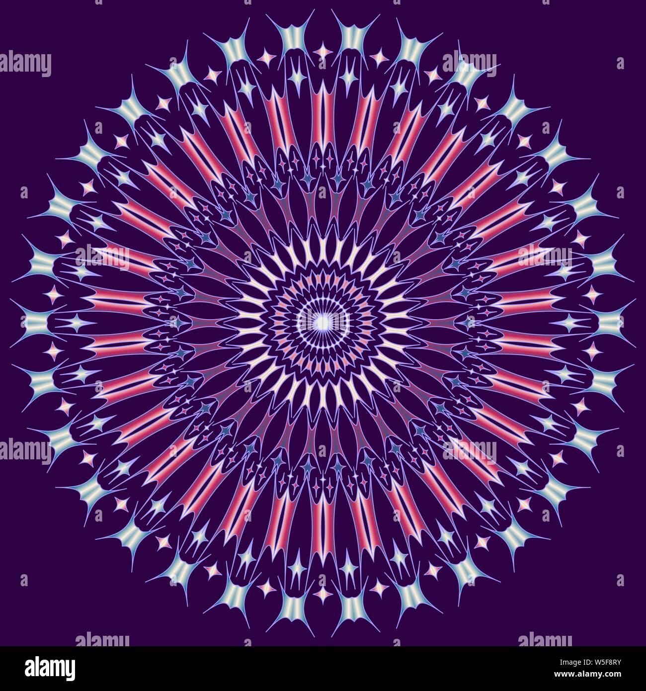 Abstract vector circular floral pattern, ornamental background Stock Vector