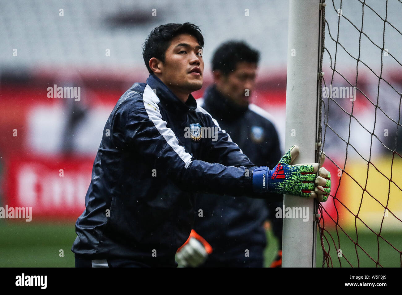 Jung Sung-ryong of Japan's Kawasaki Frontale F.C. takes part in a training session before the group H match against China's Shanghai SIPG F.C. during Stock Photo