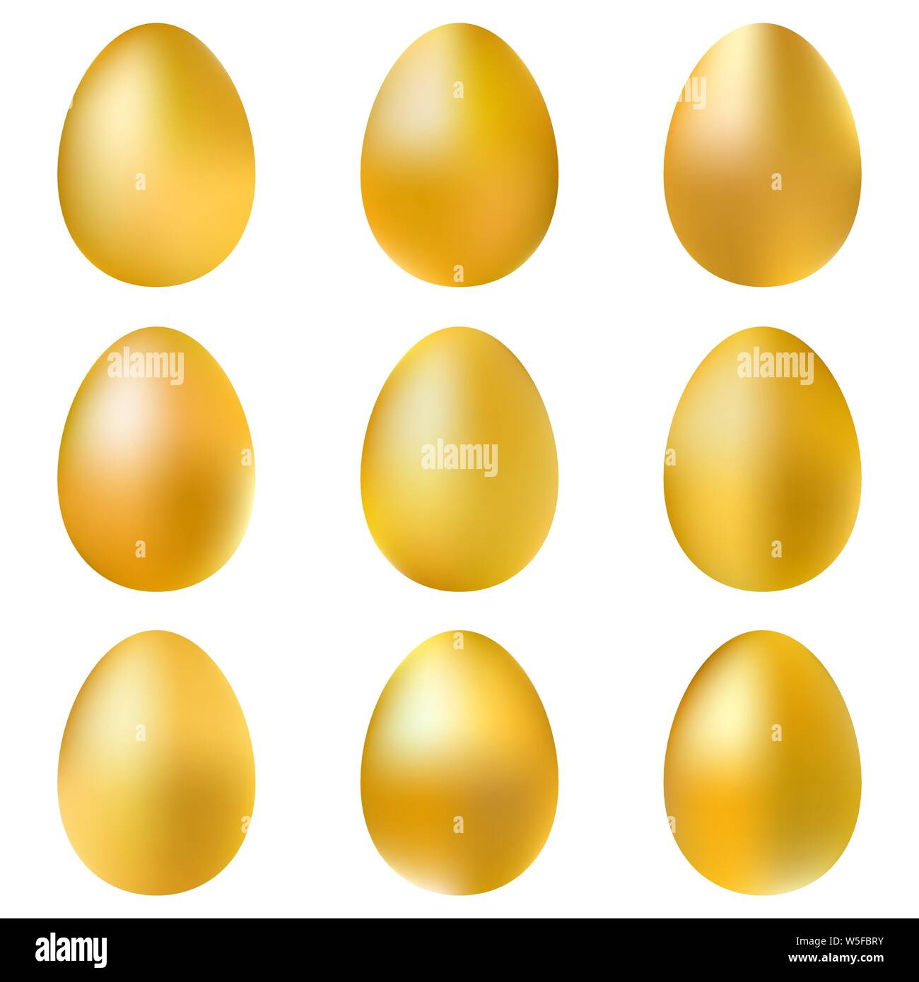 Golden eggs set isolated on white background Stock Vector Image & Art