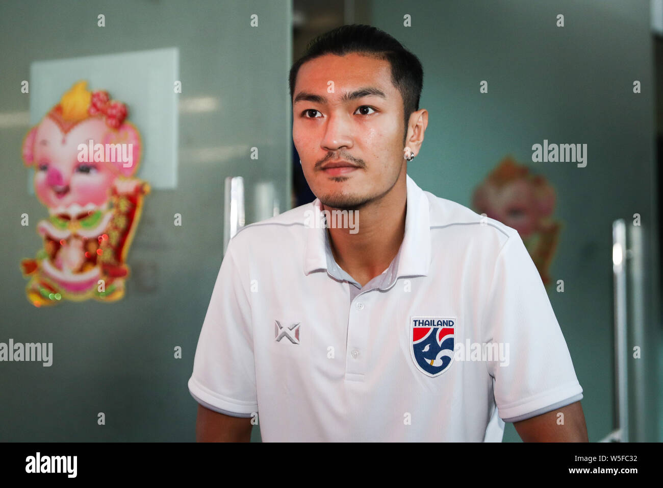 Adisorn Promrak of Thailand national men's football team arrives at the