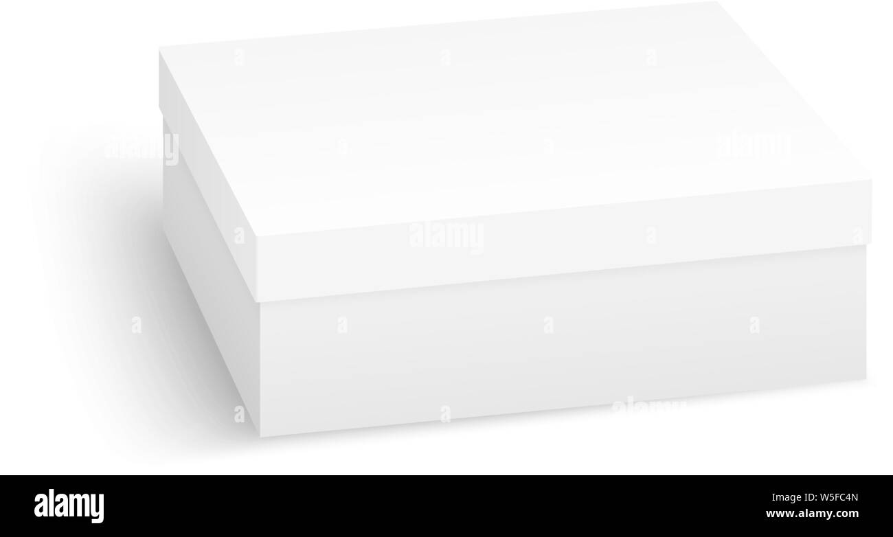Realistic white blank box isolated on white background. White Product
