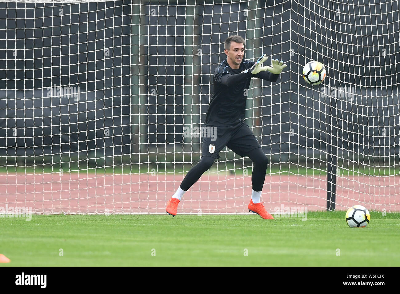 Fernando Muslera of Uruguay national football team takes part in a training session for 2019 Gree China Cup International Football Championship in Nan Stock Photo