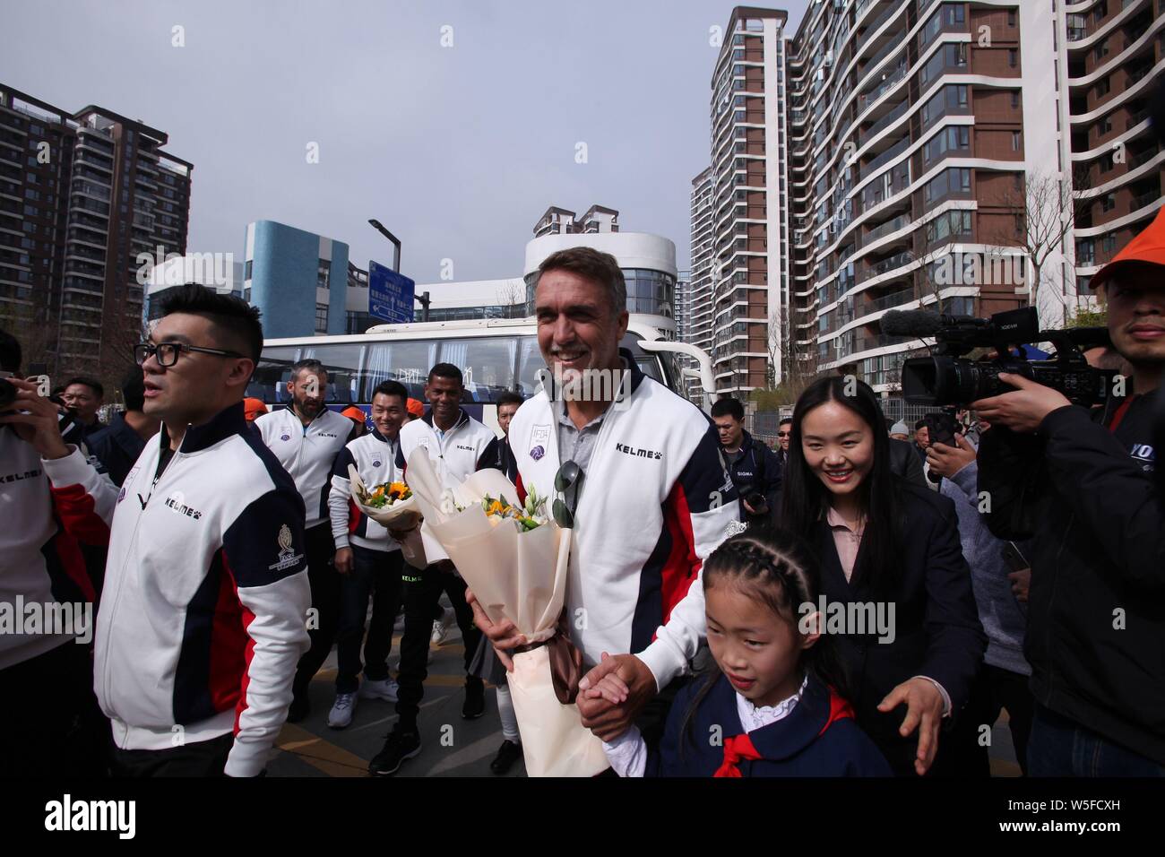 Argentine retired football player Gabriel Batistuta attends an event for the IFDA world legends series - Football Legends Cup - China 2019 in Chengdu Stock Photo