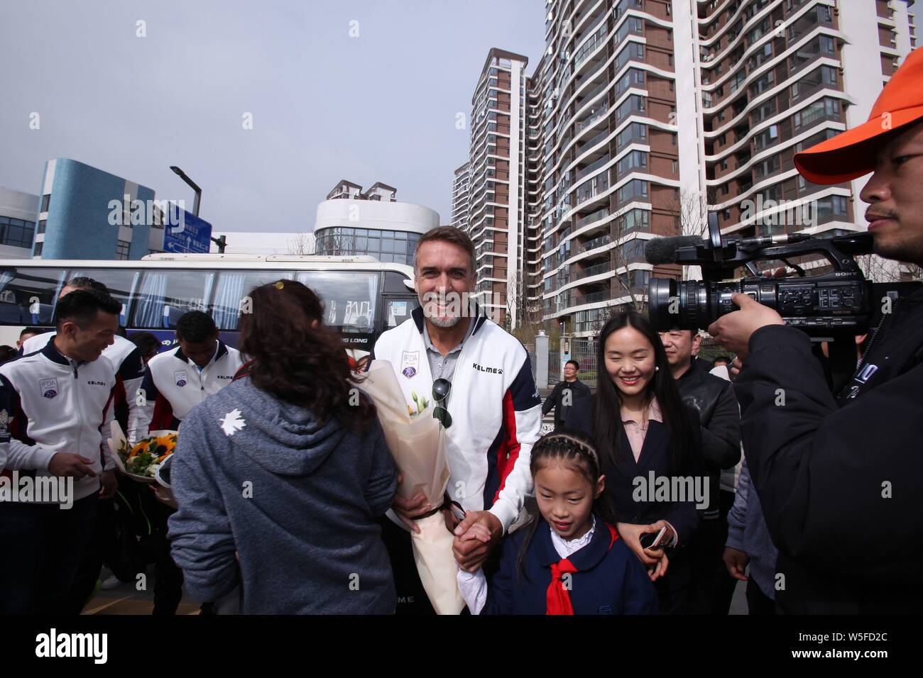 Argentine retired football player Gabriel Batistuta attends an event for the IFDA world legends series - Football Legends Cup - China 2019 in Chengdu Stock Photo