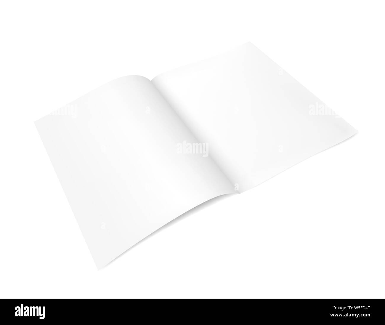 Open notepad, magazine, or brochure template. Realistic vector illustration on white background. Stock Vector
