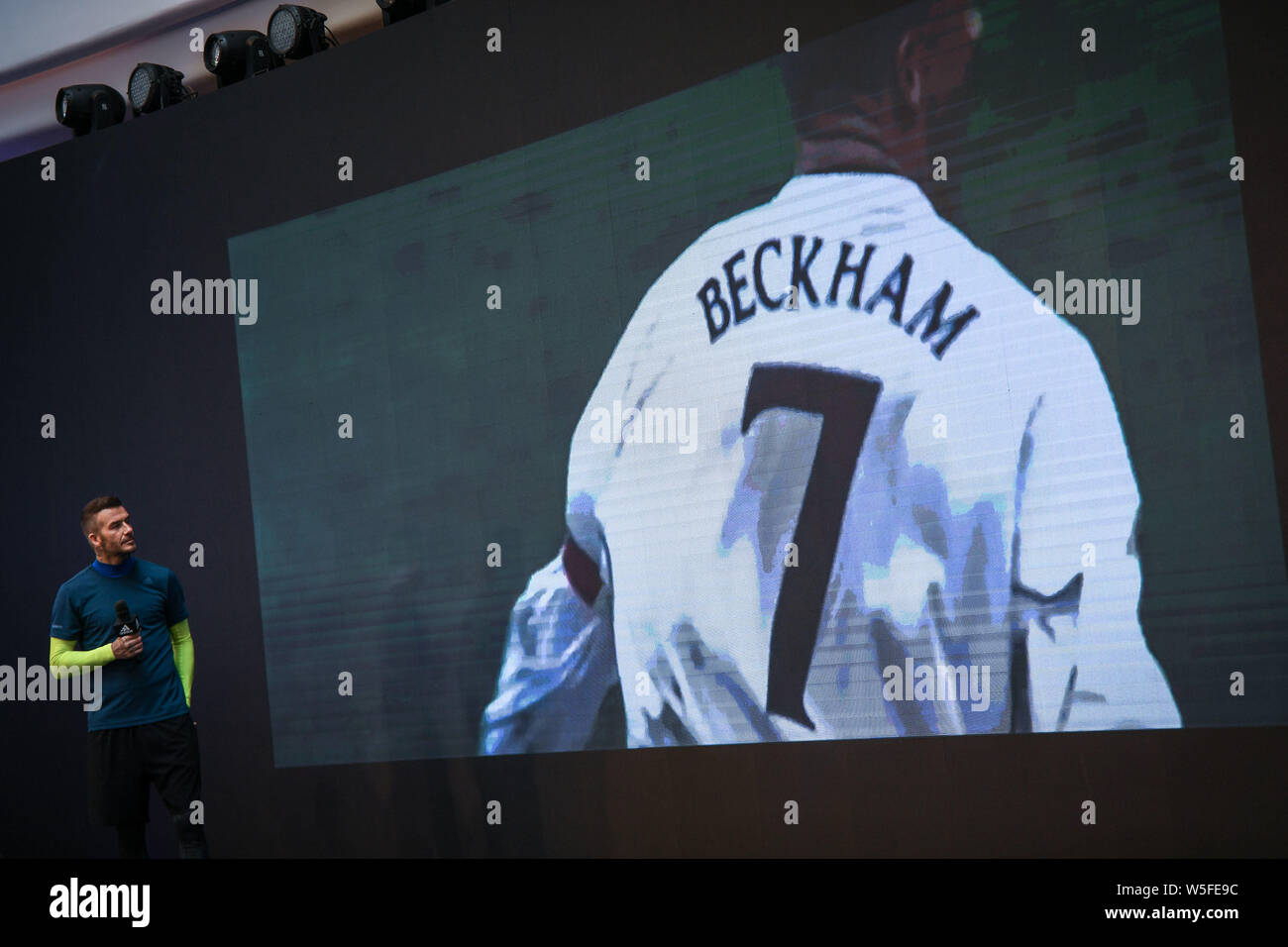 English football star David Beckham attends the launch event for new