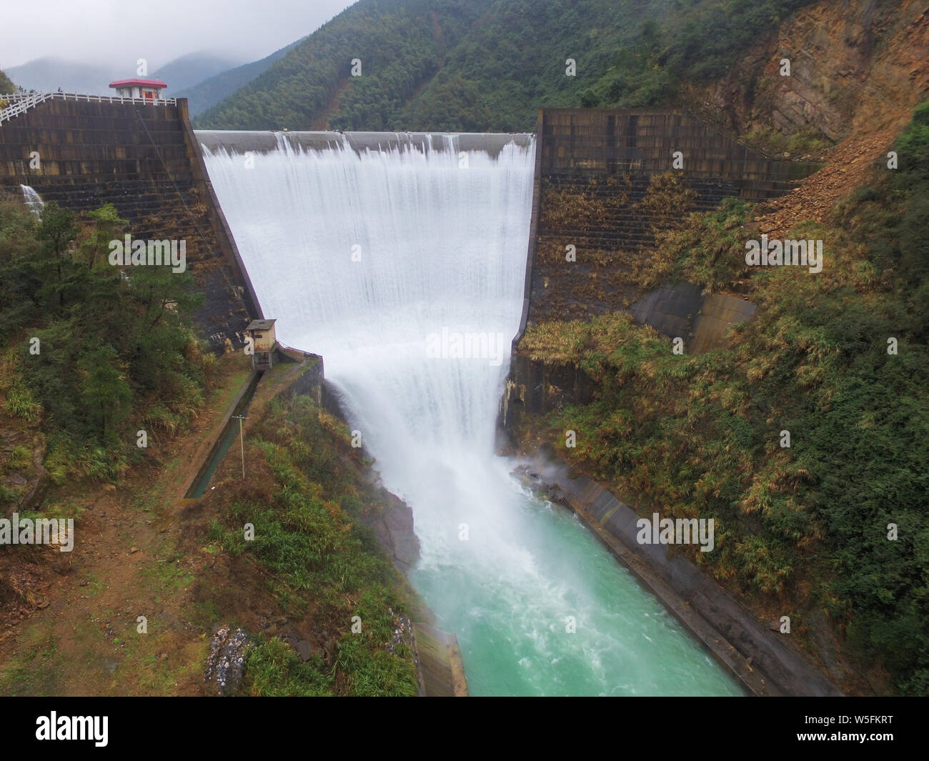Landscape of the Yuankou Reservoir in Quanzhou town, Guilin city, south