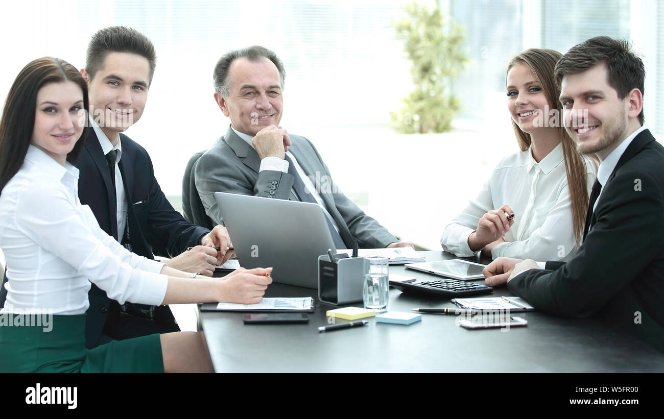 portrait of successful business team in the workplace Stock Photo - Alamy