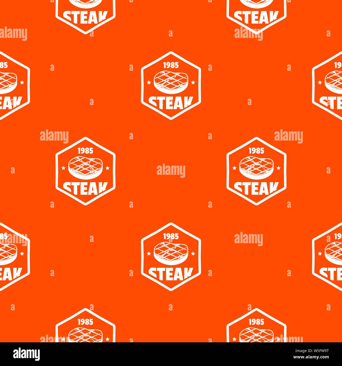 1985 steak pattern vector orange Stock Vector