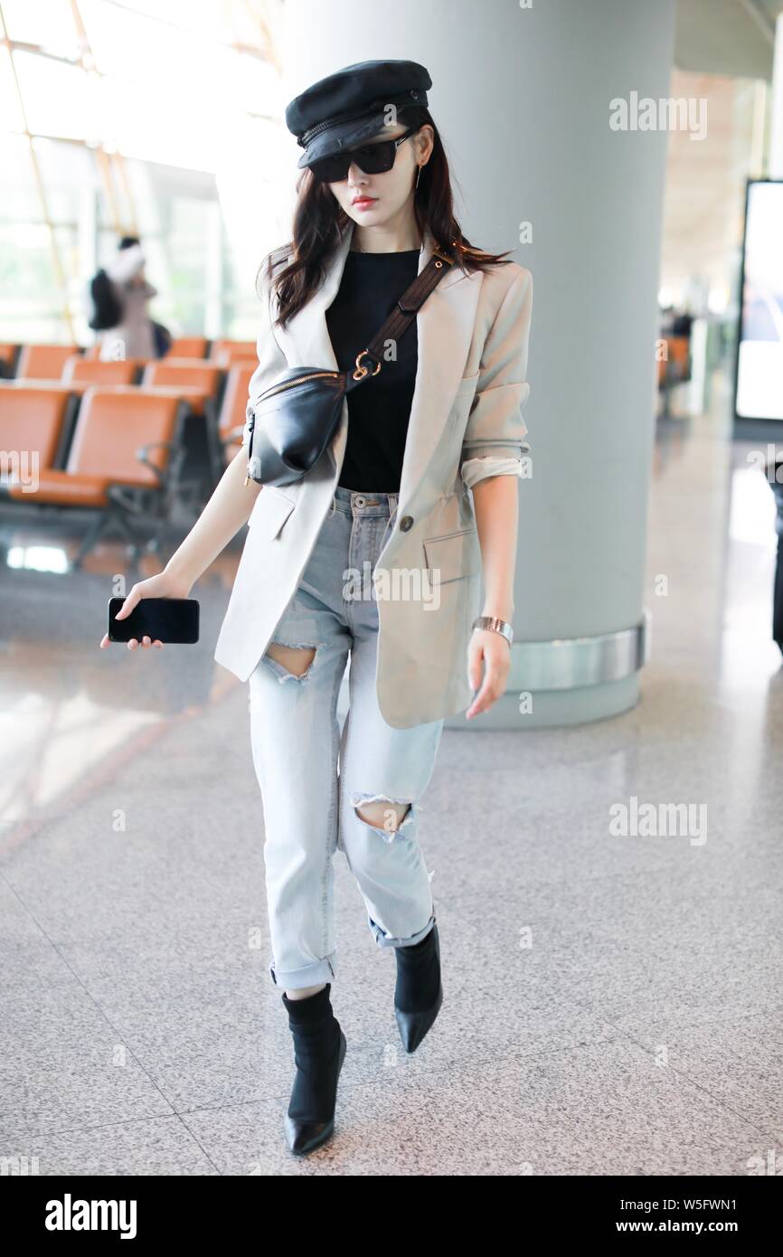 Chinese actress Crystal Zhang or Zhang Tianai arrives at the Beijing