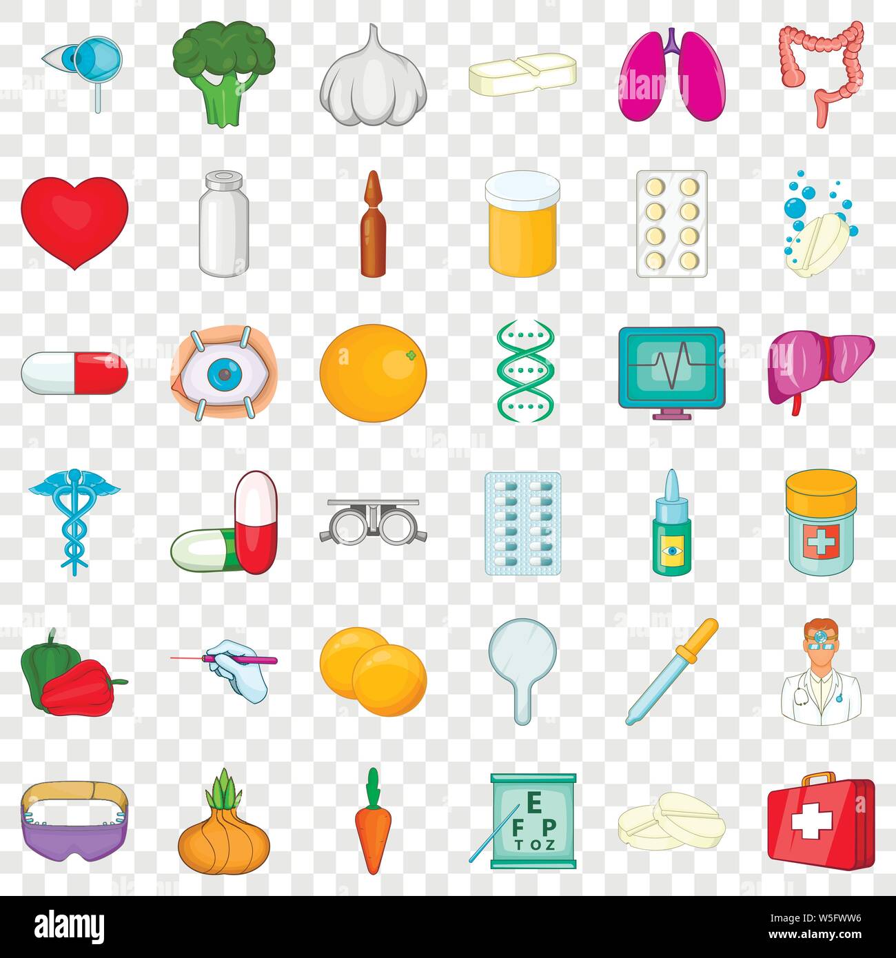 Organ icons set, cartoon style Stock Vector Image & Art - Alamy
