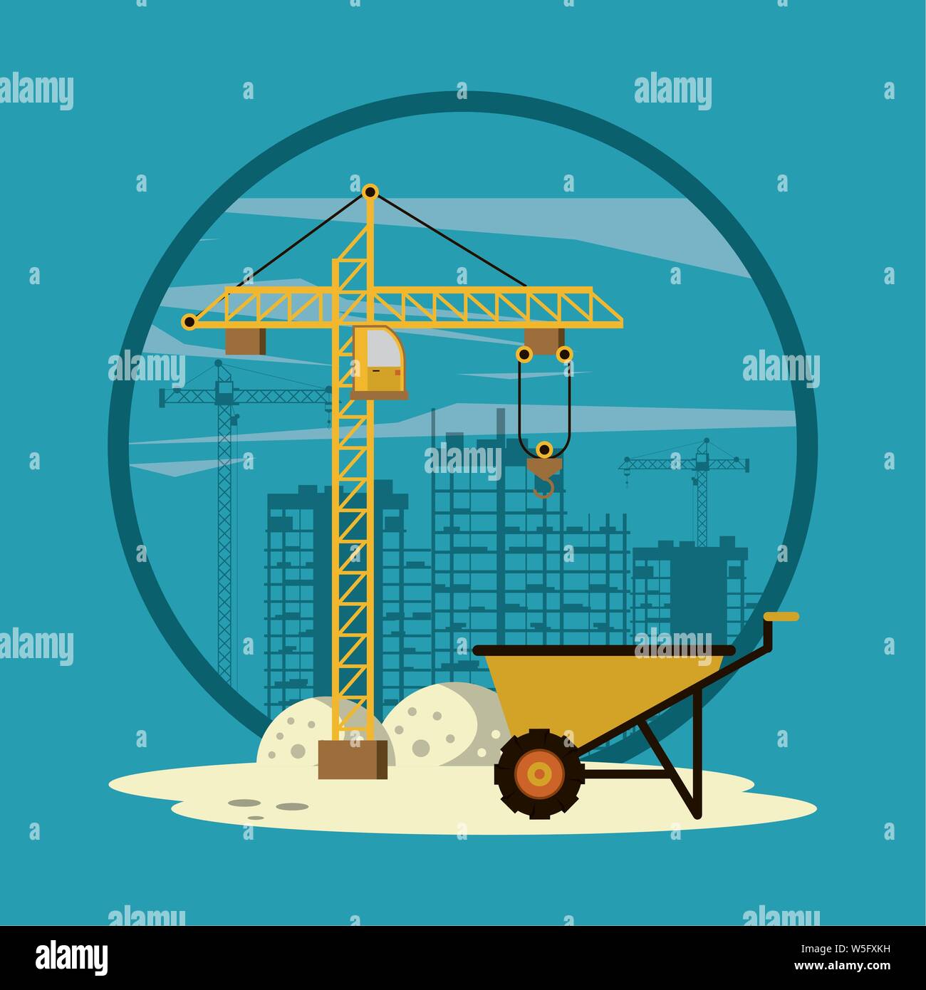 Tall buildings under construction Stock Vector Images - Alamy