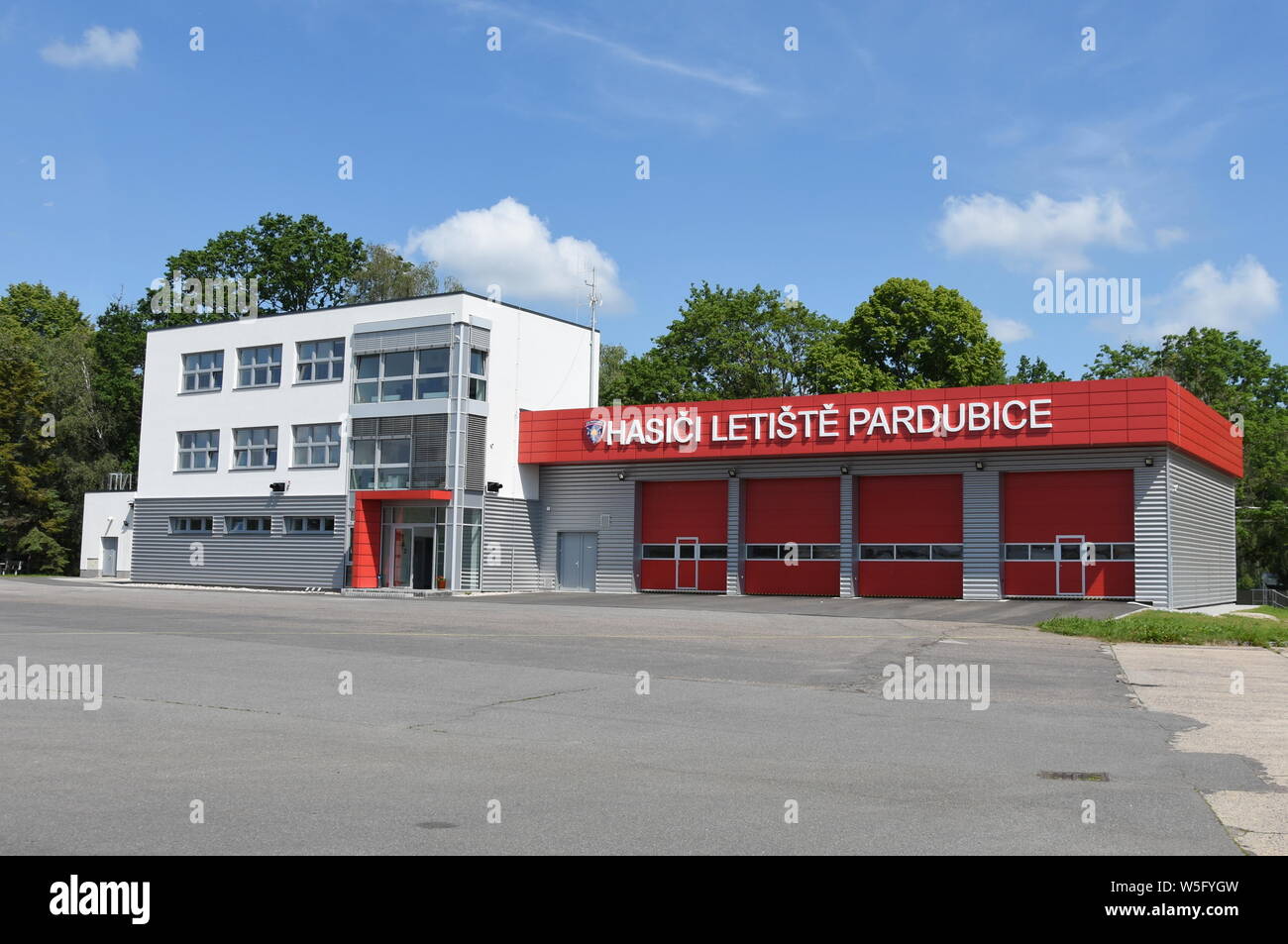 New Building of firefighters at Pardubice airport, Czech Republic, 2019. (CTK Photo/Rostislav Kalousek) Stock Photo
