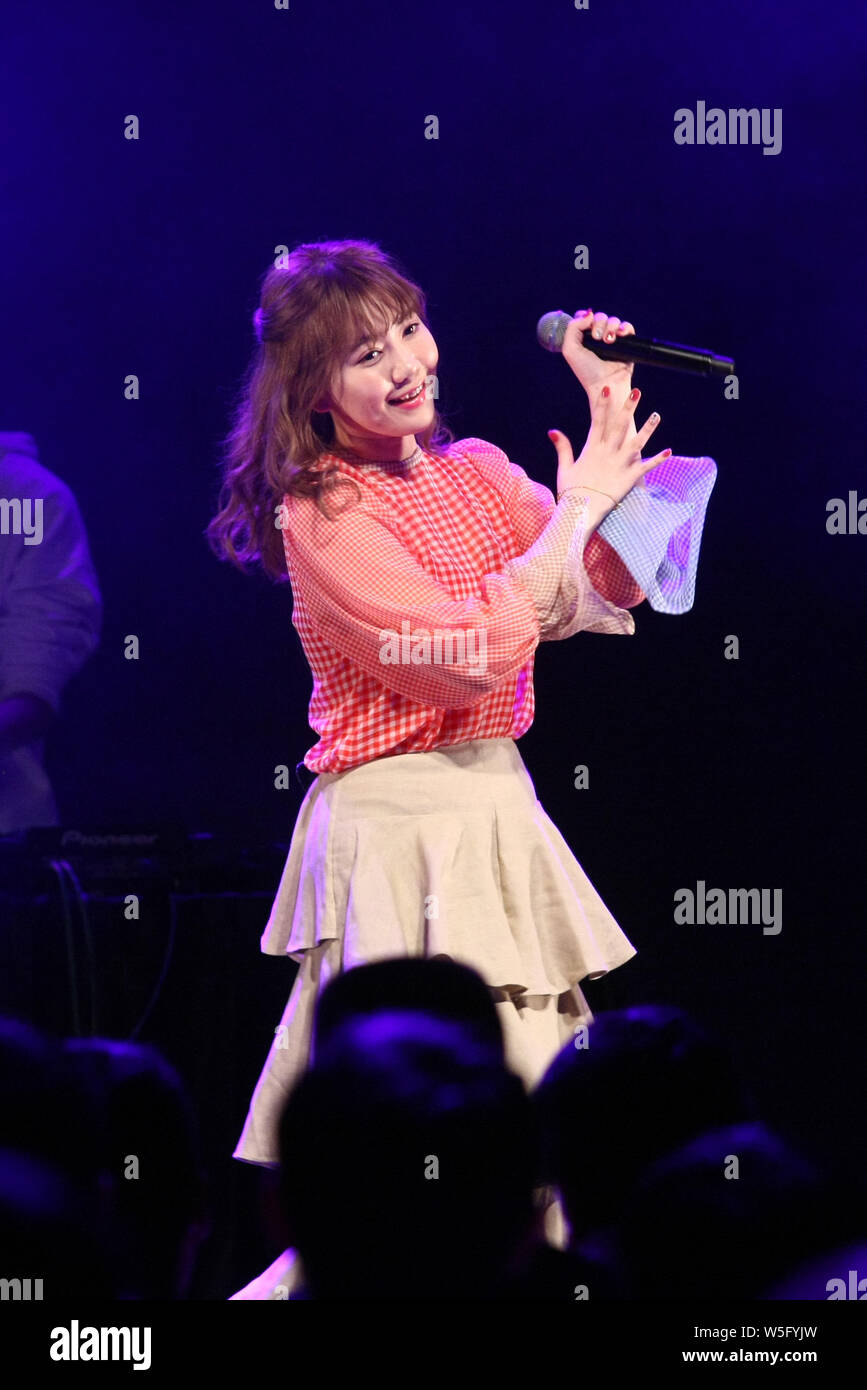 Japanese singer-songwriter Maco performs during the 