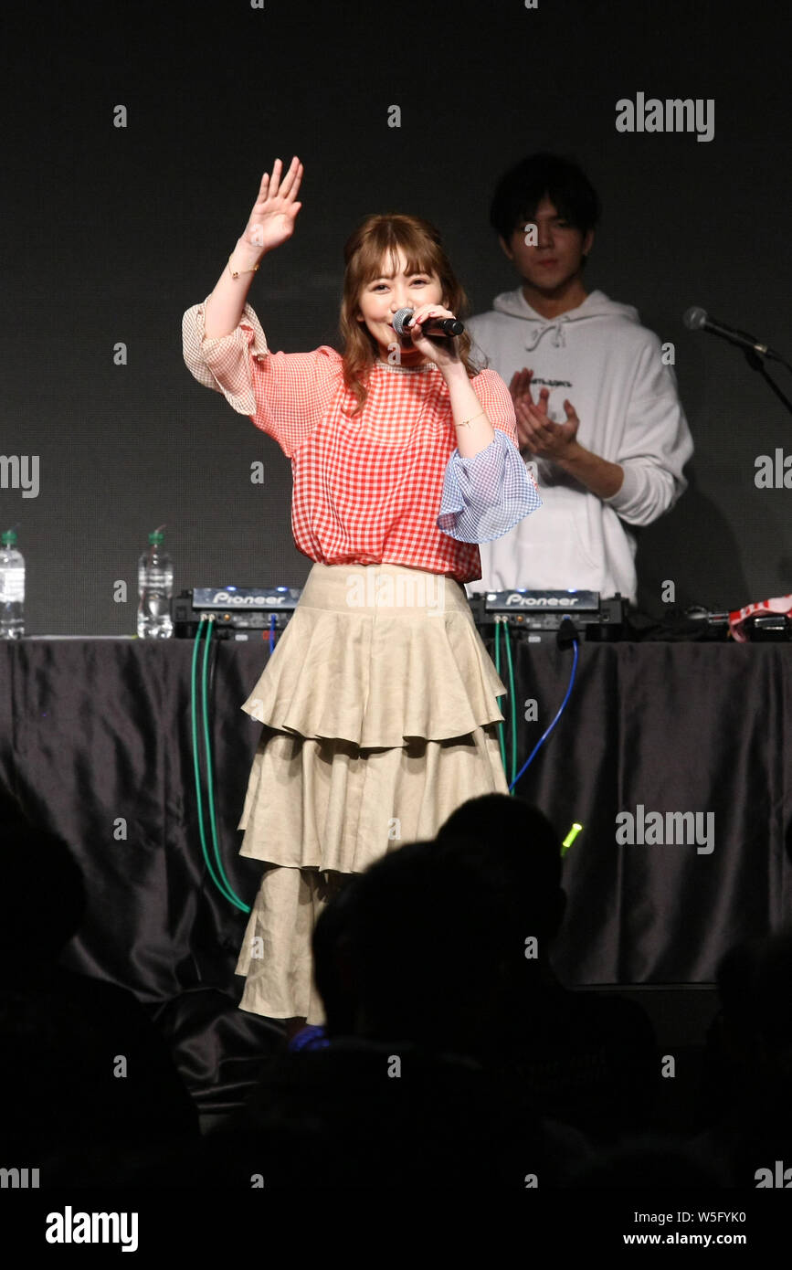 Japanese singer-songwriter Maco performs during the 