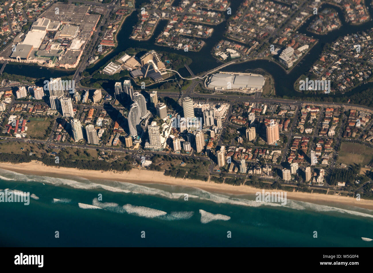 Aerial view of Broadbeach a suburb of Surfers Paradise on the Gold